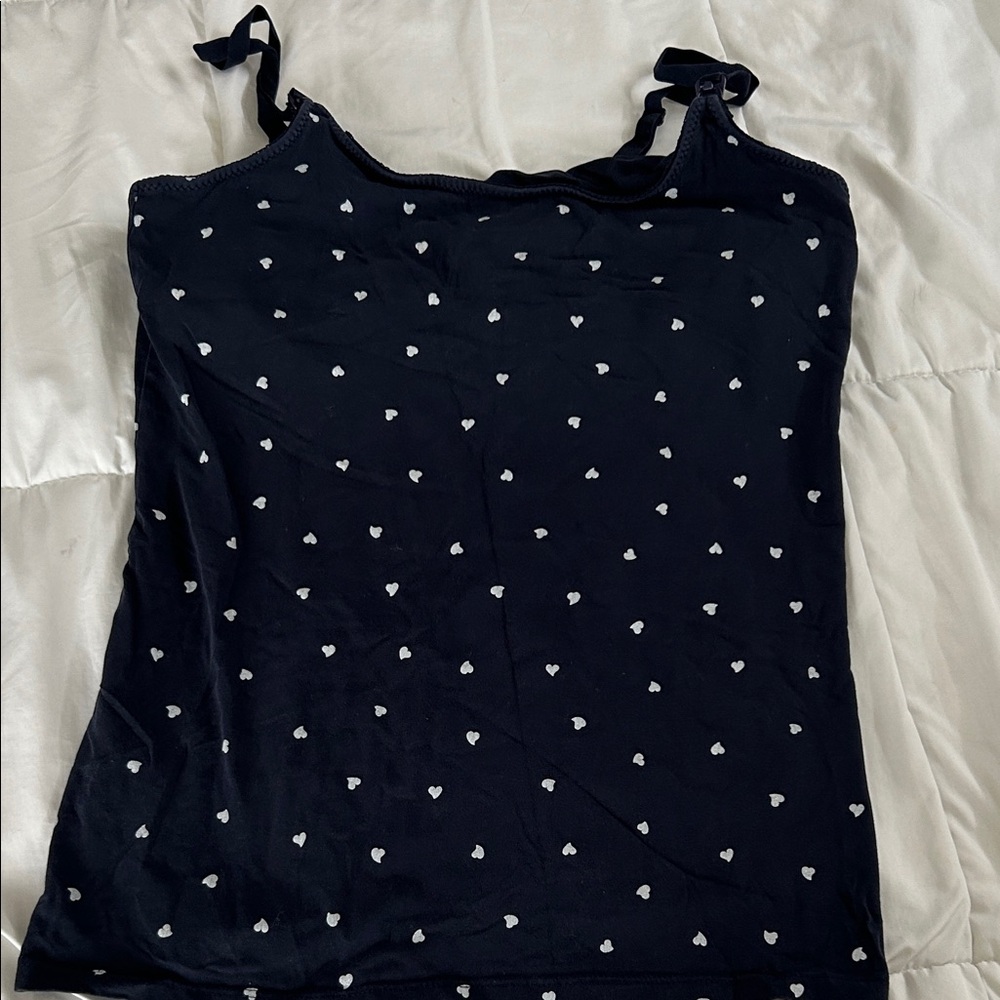 H&M Navy Camisole with White Heart Pattern, Maternity/Nursing